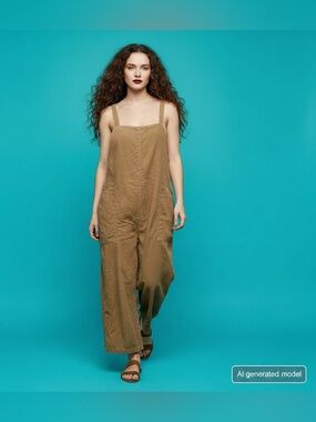 Universal Thread Linen-Blend Wide-Leg Jumpsuit Size XXL